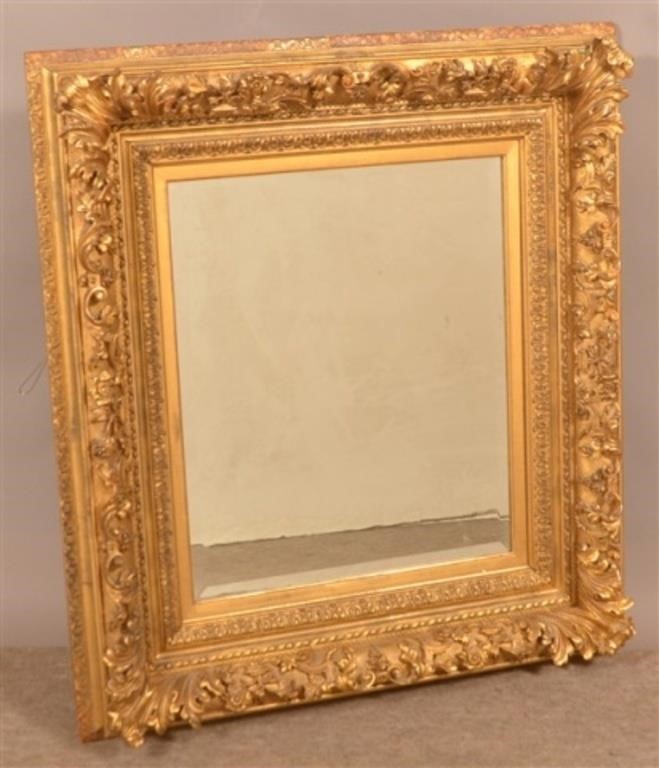 19th Century Ornate Gilt-Frame Wall Mirror.