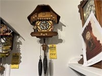 CUCKOO CLOCK - GERMAN - WOOD - 9.5x9.5x6.5