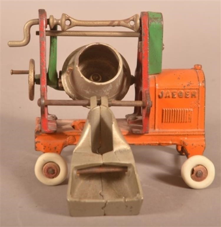 Kenton Jaeger Cast Iron Toy Cement Mixer.