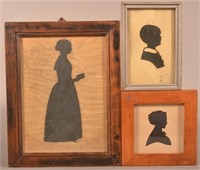 Three Antique/Vintage Framed Silhouettes.