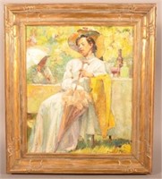 Florence J. Hoopes Oil on Artist Board