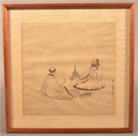 Signed Antique Chinese Original Pen and Ink.
