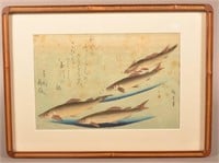 Utagawa Hiroshige Sea Trout Block Print.