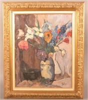 Willem Jansen Impressionist Vase of Flowers.