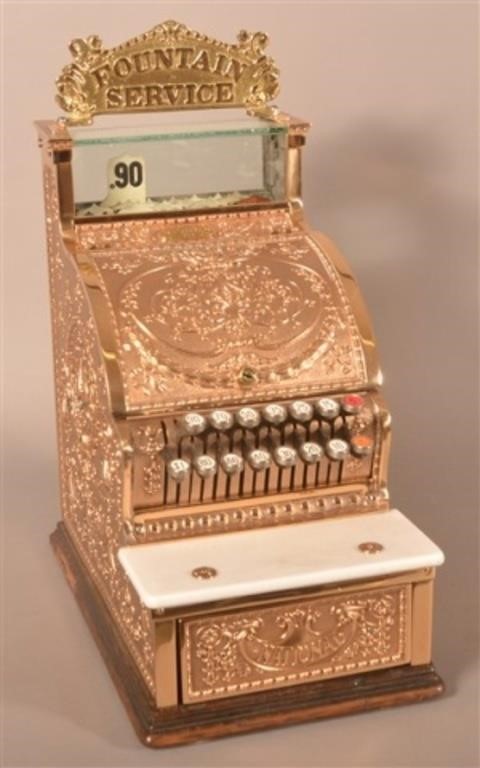 Antique Brass National Cash Register Model 313.