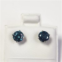 $4100 14K  Blue Diamond Treated(0.98ct) Earrings