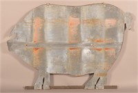 Vintage Metal Pig-Form Butcher's Trade Sign.
