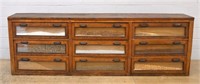 Antique Oak Country Store Seed Cabinet.