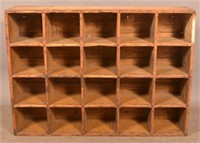 Primitive Softwood Pigeon-Hole Cabinet.
