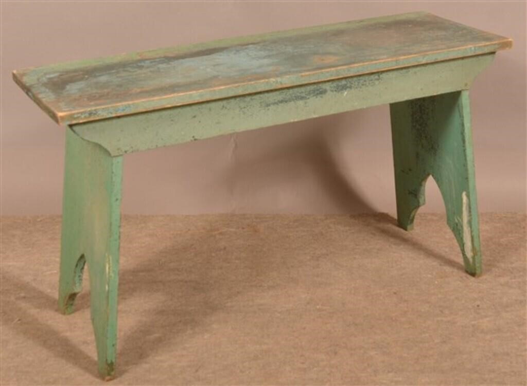 Antique Painted Softwood Bench.