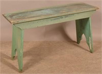 Antique Painted Softwood Bench.