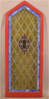 Antique Arched-Top Stained Glass Window.