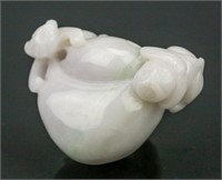 Chinese White Jadeite Carved Chilong Pendant