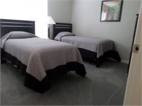 Complete Twin Bed Set Up Gray/Black