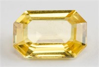 0.53ct Octagon Cut Yellow Sapphire Gemstone