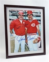 REDS PETE ROSE, JOHNNY BENCH SIGNED 8X10 PHOTO