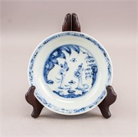 Chinese Blue & White Porcelain Saucer