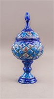 Persian-style Blue Porcelain Bowl with Lid KHALEGH