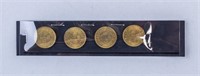 1977 - 1980 Hong Kong 50 Cents Coins 5pc
