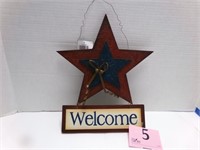 STAR WELCOME SIGN WALL HANGING