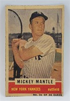 1960 MICKEY MANTLE BAZOOKA CUT OUT CARD #31