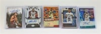 5 PANINI AUTOGRAPHED BASKETBALL ROOKIE CARDS