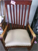 WOODEN ROCKER WITH VINYL SEAT