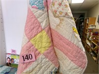 HAND MADE TWIN SIZE QUILT STAINED