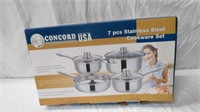 New Concord 7pc Stainless cookware