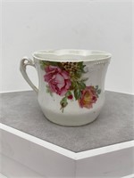 Antq Bavarian Porcelain Rose Decorated Shaving Mug