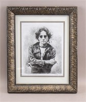 Framed Litho John Lennon Signed Yao 126/250