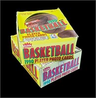 2 1990 FLEER BASKETBALL OPENED PACKS BOXES