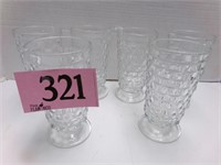 LOT OF 6 CLEAR WHITEHALL TEA GLASSES