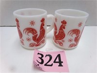 2 ROOSTER COFFEE CUPS