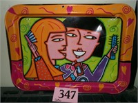 TV TRAY WITH 2 GIRLS