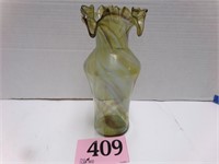 YELLOW ART GLASS VASE