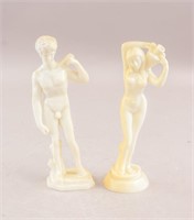 Pair of Plastic Man & Woman Sculptures Made in HK