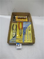 pliers, screwdrivers, flashlight, mixed tools