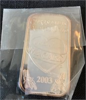 2003 Kokomo, In. We Care 1 oz Silver Bar