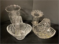 Vintage glass vases/baskets