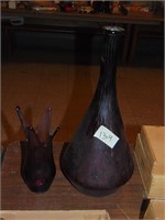 Purple Art Glass Bottle & Vase