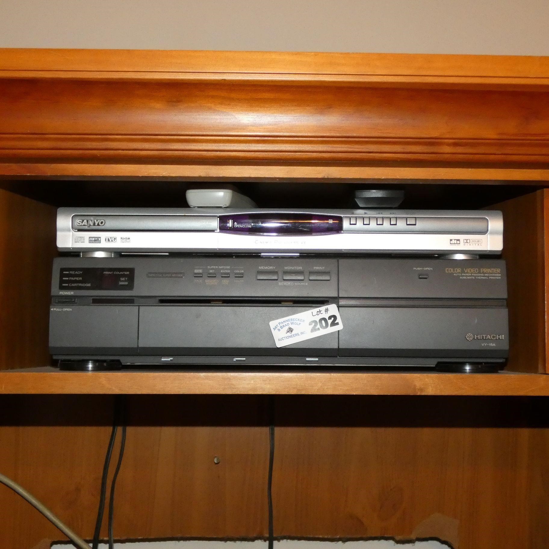 Hitachi Color Video Printer & Sanyo DVD Player