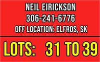 LOTS: 31 to 39 - Contact Neil Eirickson: