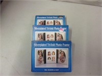 Silverplated Trifold Photo Frames S/3-NEW