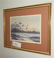 John W. Taylor framed Canada Goose print 21”x25"