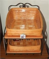 Longaberger basket wire rack and two fitted