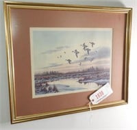 John W. Taylor framed and signed print of flying