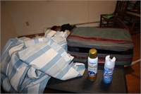 Vintage curtains, luggage, starch, lysol