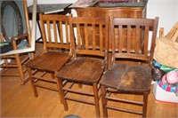 3 Vintage wood chairs