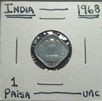 Uncirculated 1968 India coin